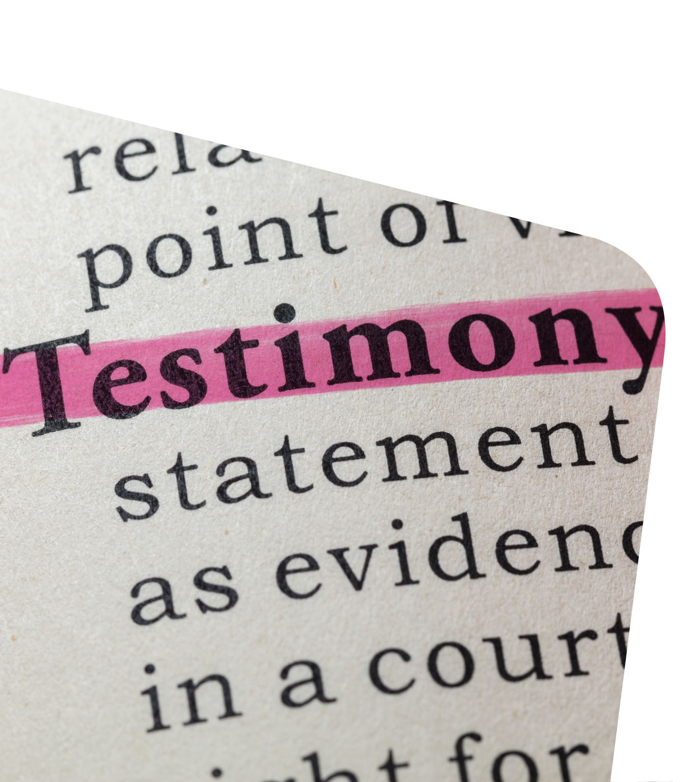 Definition of testimony in a dictionary