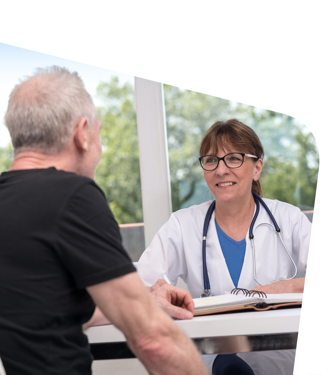 Doctor talking with a patient