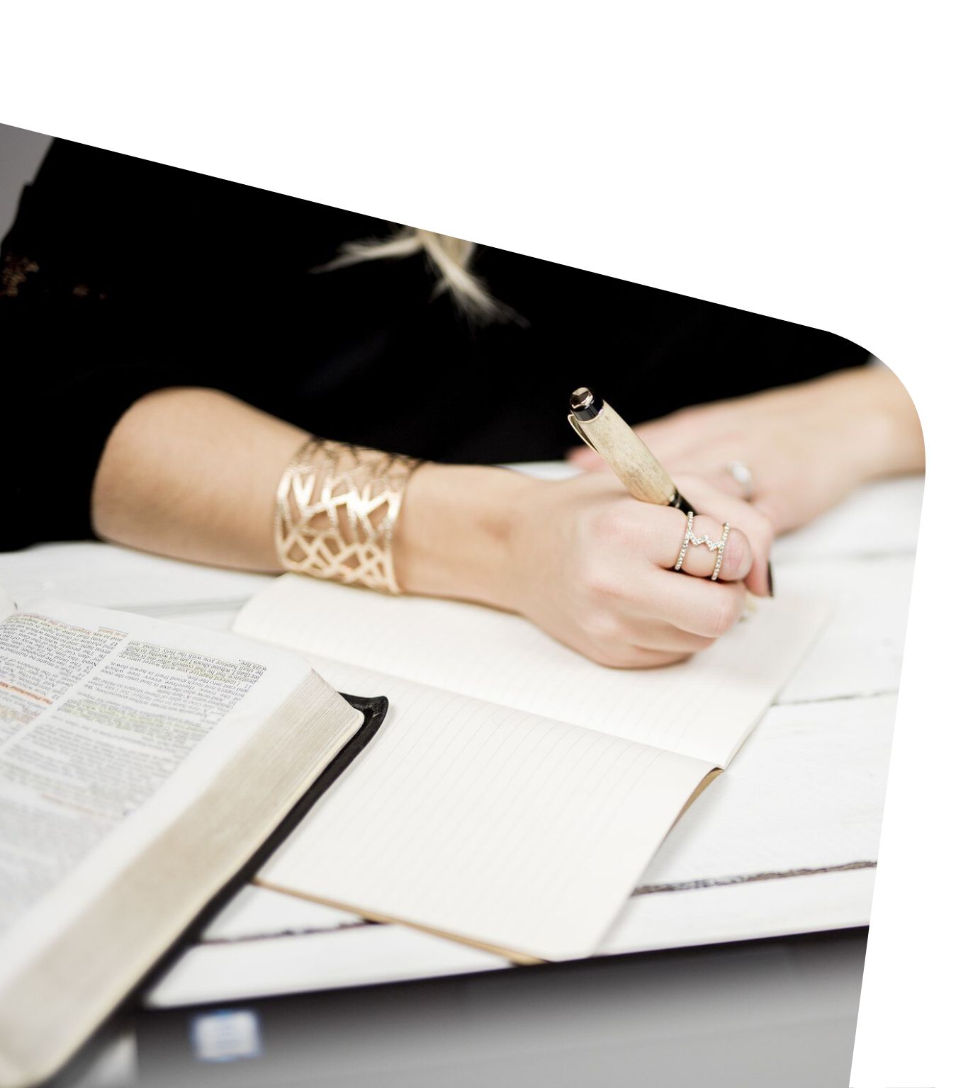 Woman reading a Bible